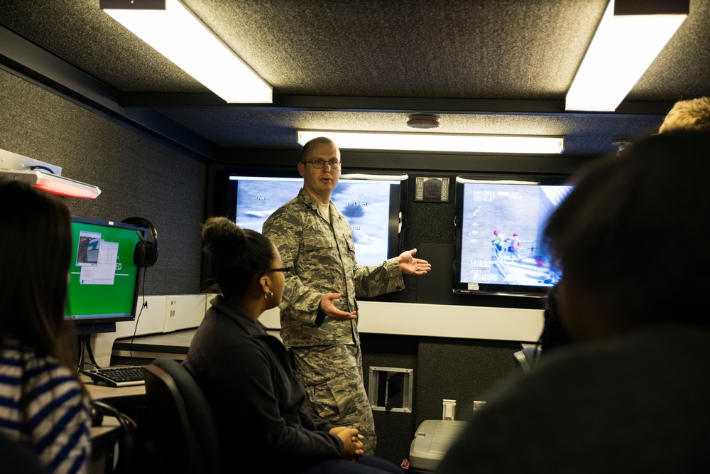 Students from Fort Smith public schools visit the 188th Wing