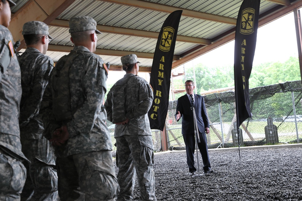 SECDEF Ash Carter observes, mentors future leaders at Cadet Summer Training
