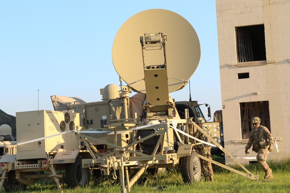Engineers use satellite communications in Operation Panther Shield