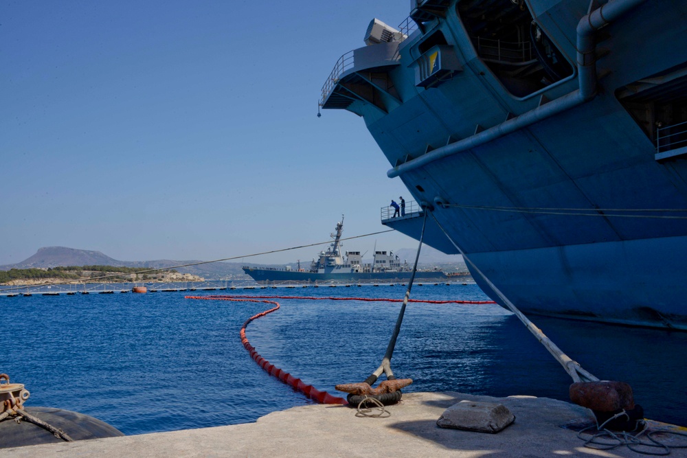 USS Gonzalez (DDG 66) departs Souda Bay, Greece, following a port visit