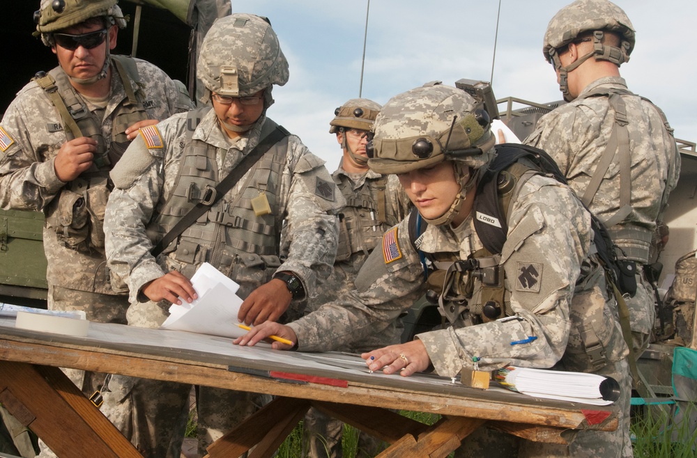 An Oklahoma first:  First qualified female combat arms officer conducts fire missions