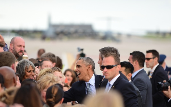 President Obama arrives at Peterson