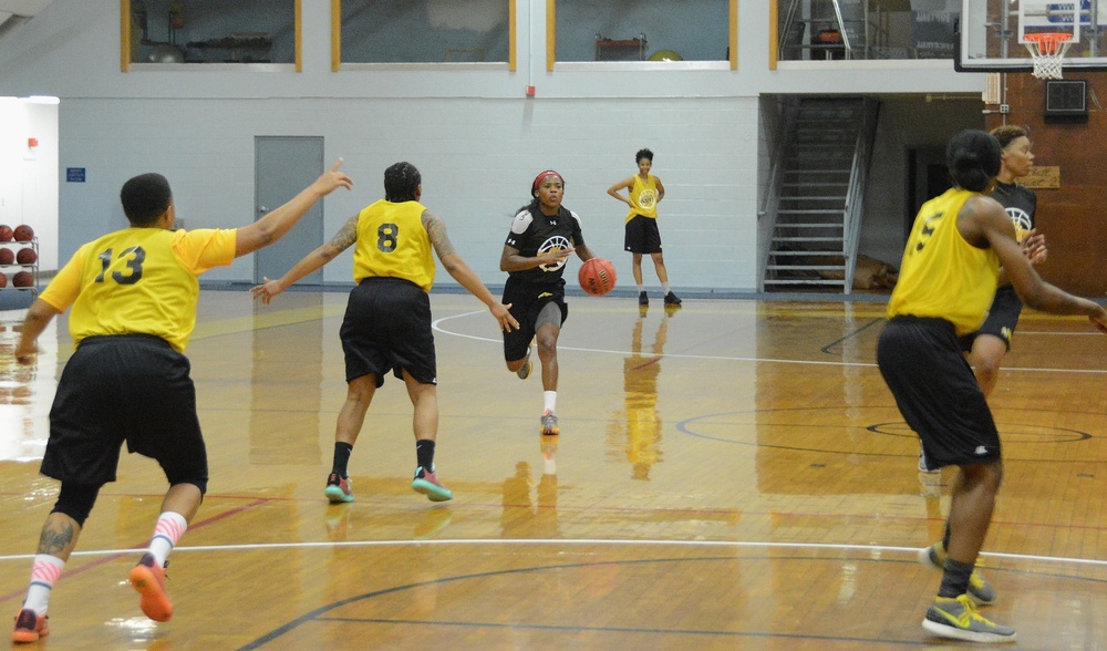 All Army basketball team holds tryouts at Fort Indiantown Gap; Pennsylvania Guard Soldier makes team