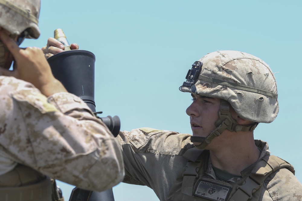 Marines fire support for Marines in training