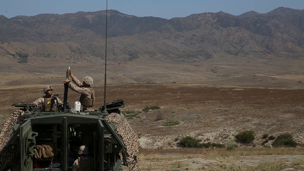 Marines fire support for Marines in training