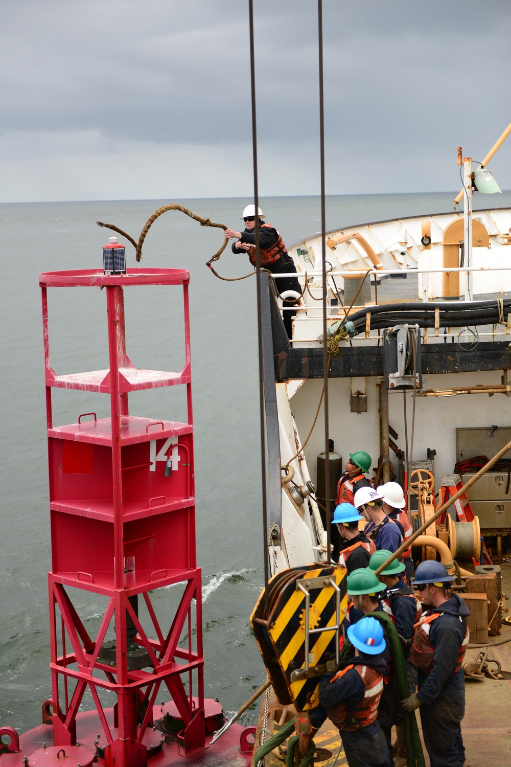 Coast Guard Cutter Fir buoy operations