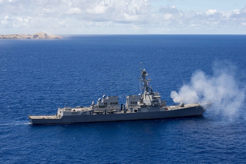 USS Spruance (DDG 111) Live Fire Exercise on FDM Targeting Island