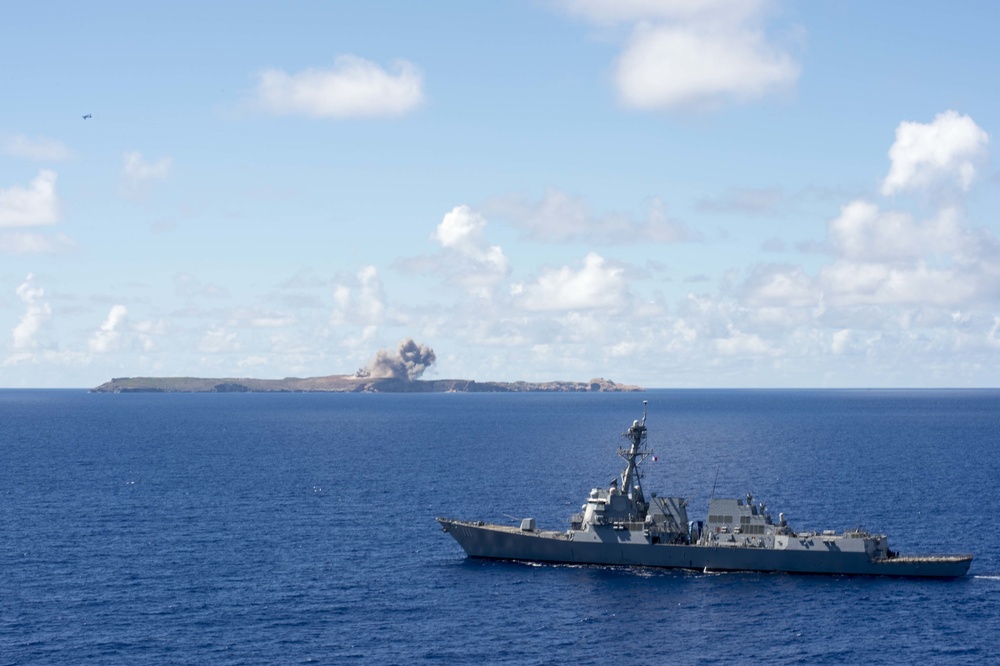 USS Spruance (DDG 111) Live Fire Exercise on FDM Targeting Island