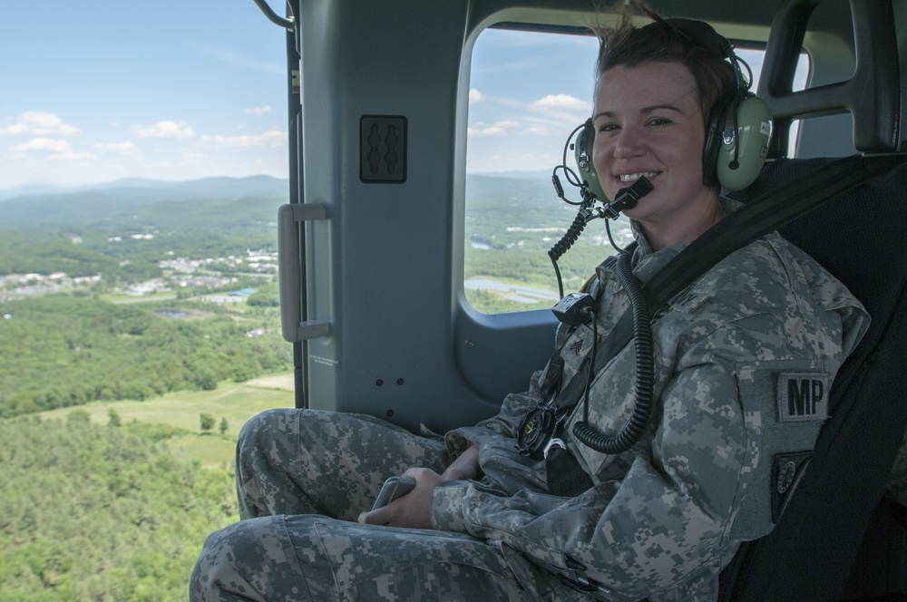 Soldier Enjoys a UH-72 Lakota Helicopter Ride