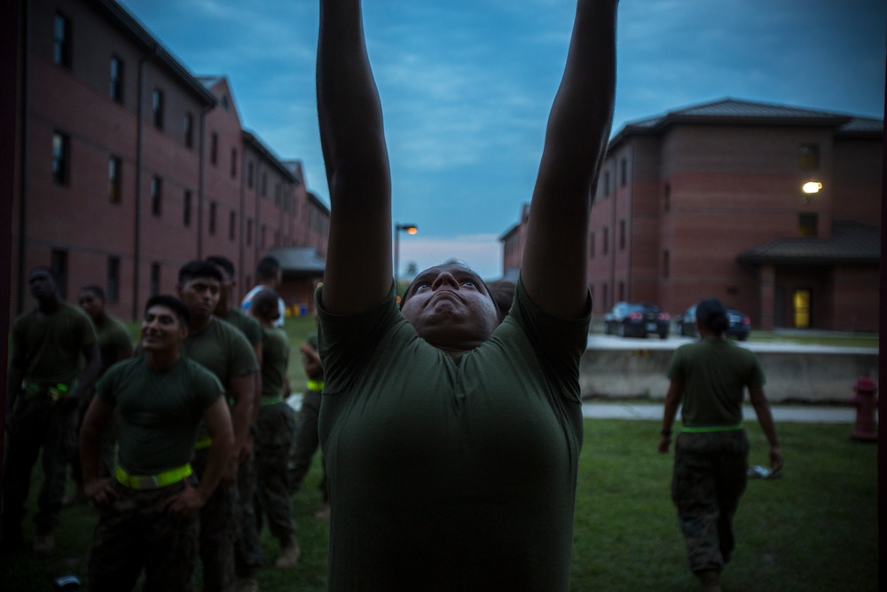 Ground Supply School Marines show their strength