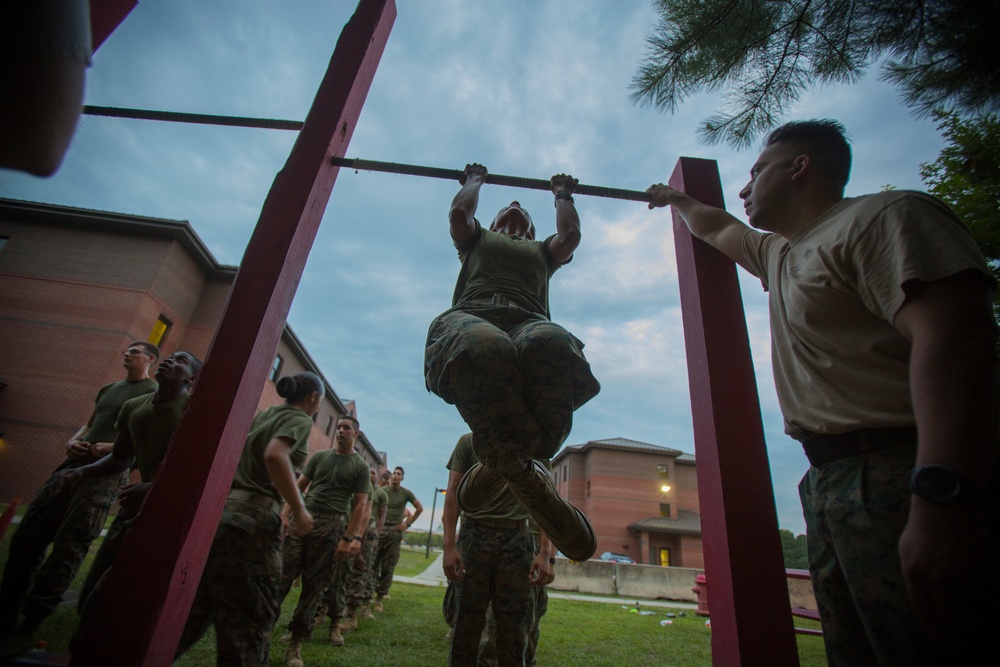 Ground Supply School Marines show their strength