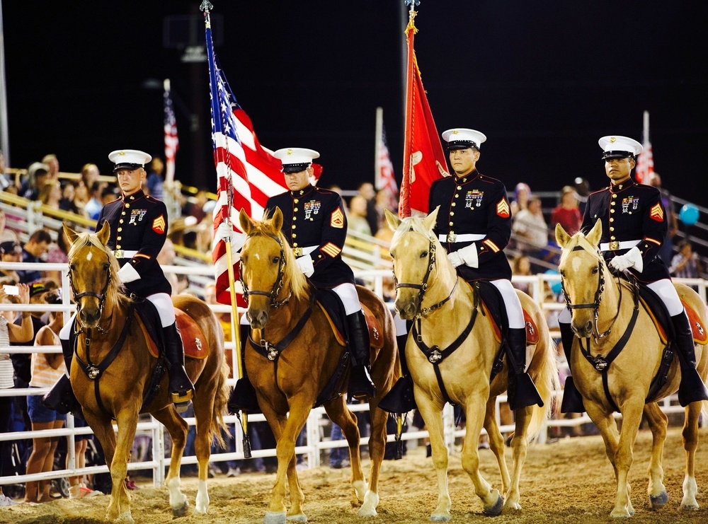 Sgt. Steward Tauch with the USMC Mounted Color Guard