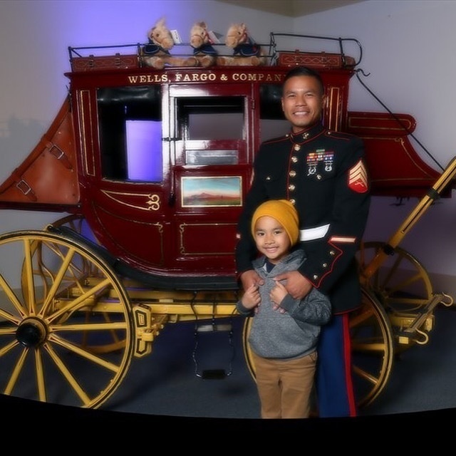 Sgt. Steward Tauch with his son, Logan, age 7