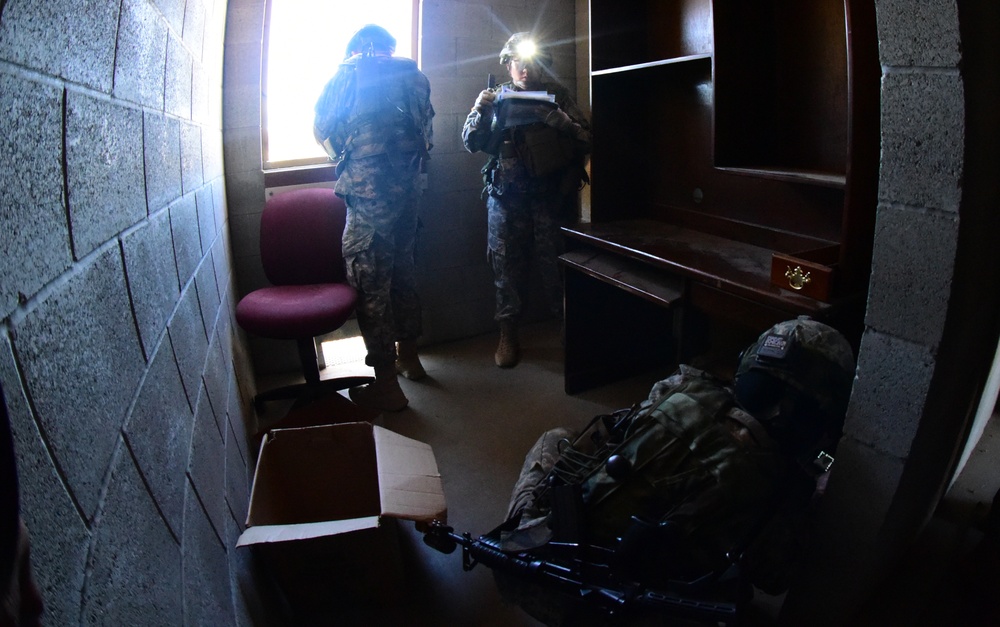 Soldiers of 227th Brigade Engineer Battalion conduct intelligence collection operations during XCTC 2016