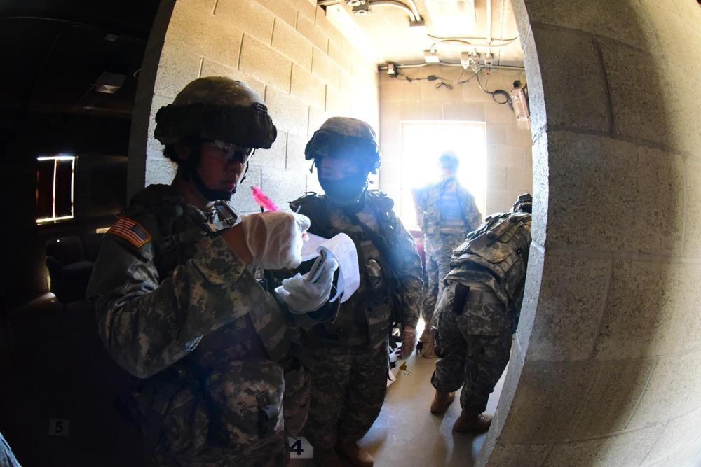 Soldiers of 227th Brigade Engineer Battalion conduct intelligence collection operations during XCTC 2016