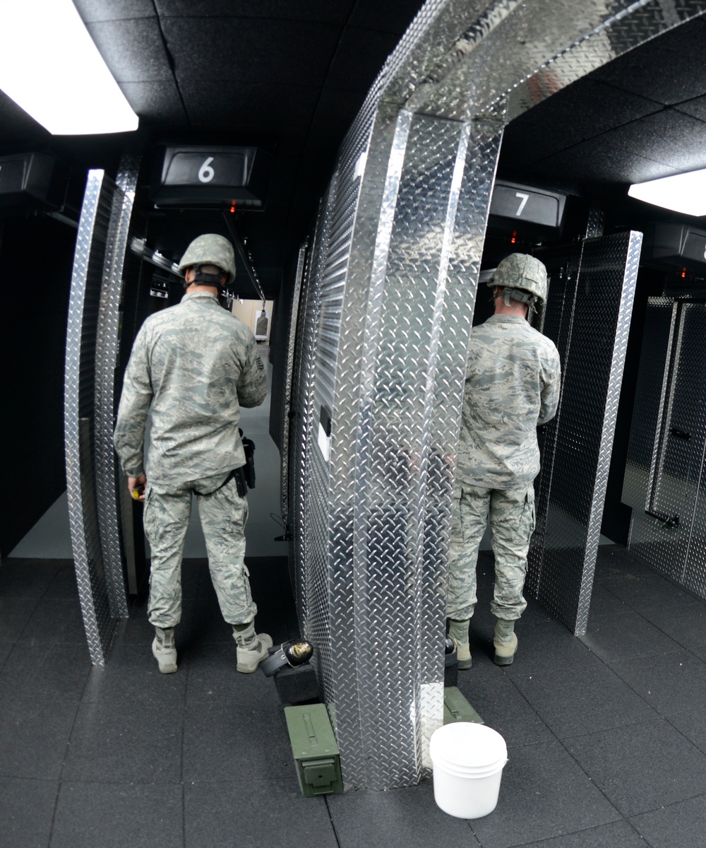 109th Security Forces Squadron come to the 105th Airlift Wing Indoor Range