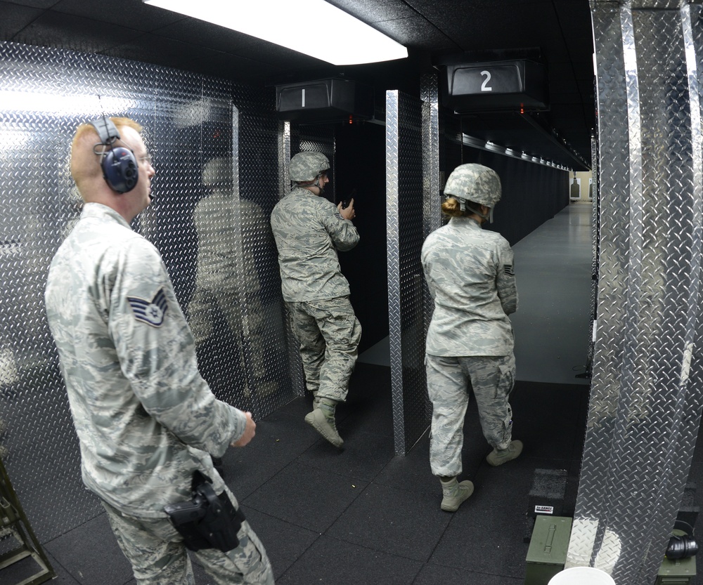 109th Security Forces Squadron come to the 105th Airlift Wing Indoor Range