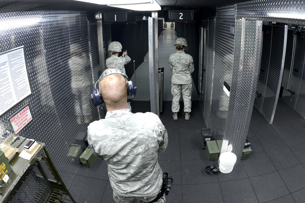 109th Security Forces Squadron come to the 105th Airlift Wing Indoor Range