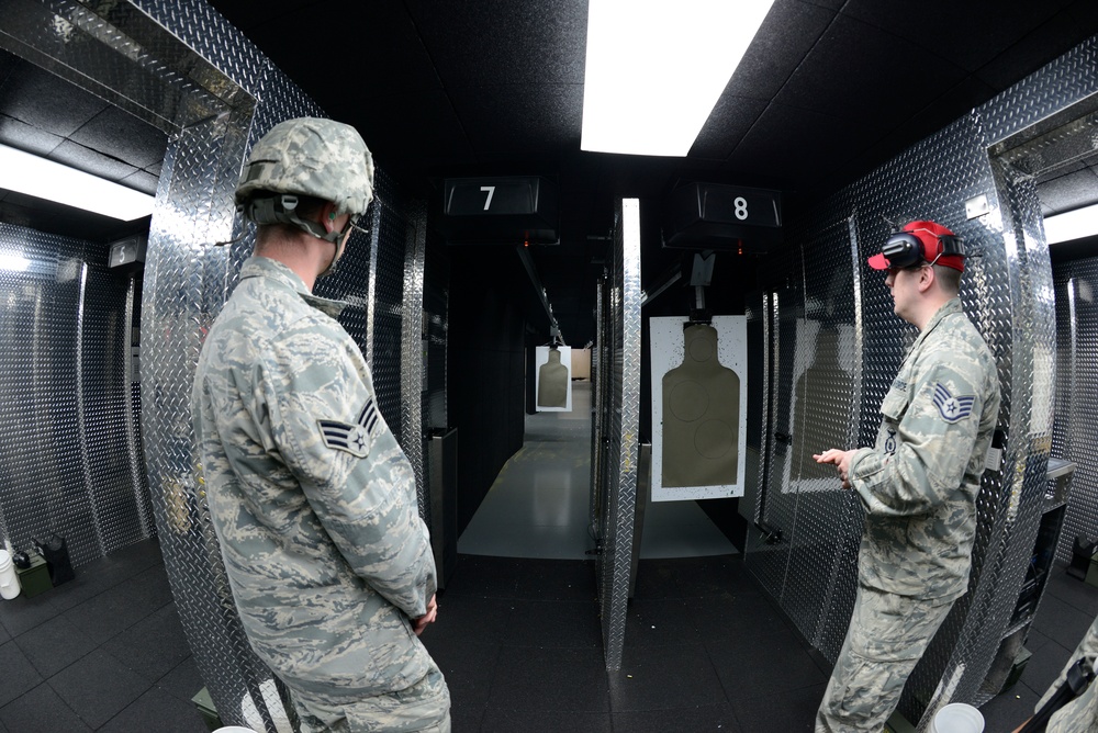 109th Security Forces Squadron come to the 105th Airlift Wing Indoor Range