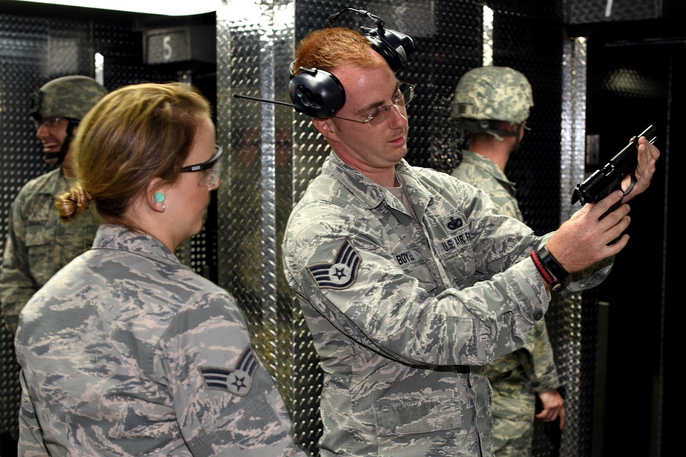 109th Security Forces Squadron come to the 105th Airlift Wing Indoor Range