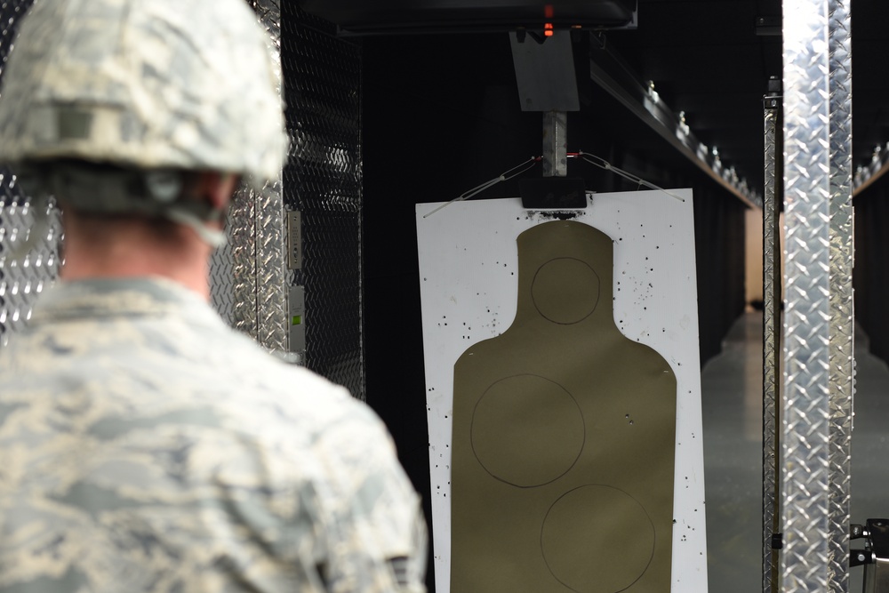 109th Security Forces Squadron come to the 105th Airlift Wing Indoor Range