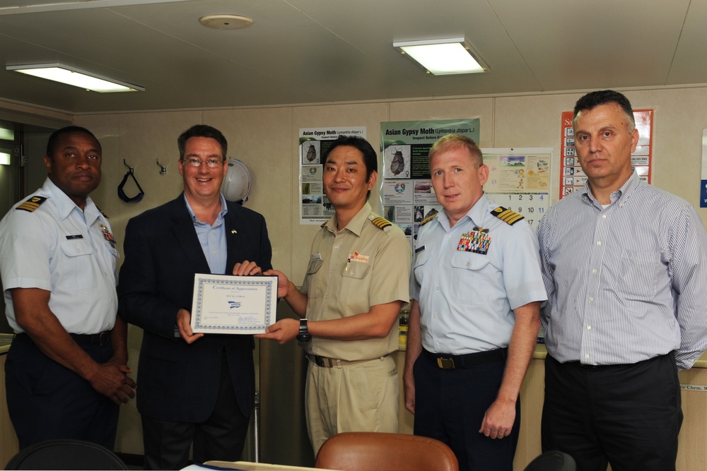 Coast Guard, AMVER recognize crew of K. Coral