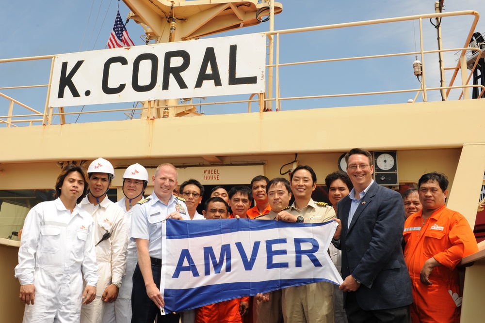 Coast Guard, AMVER recognize crew of K. Coral