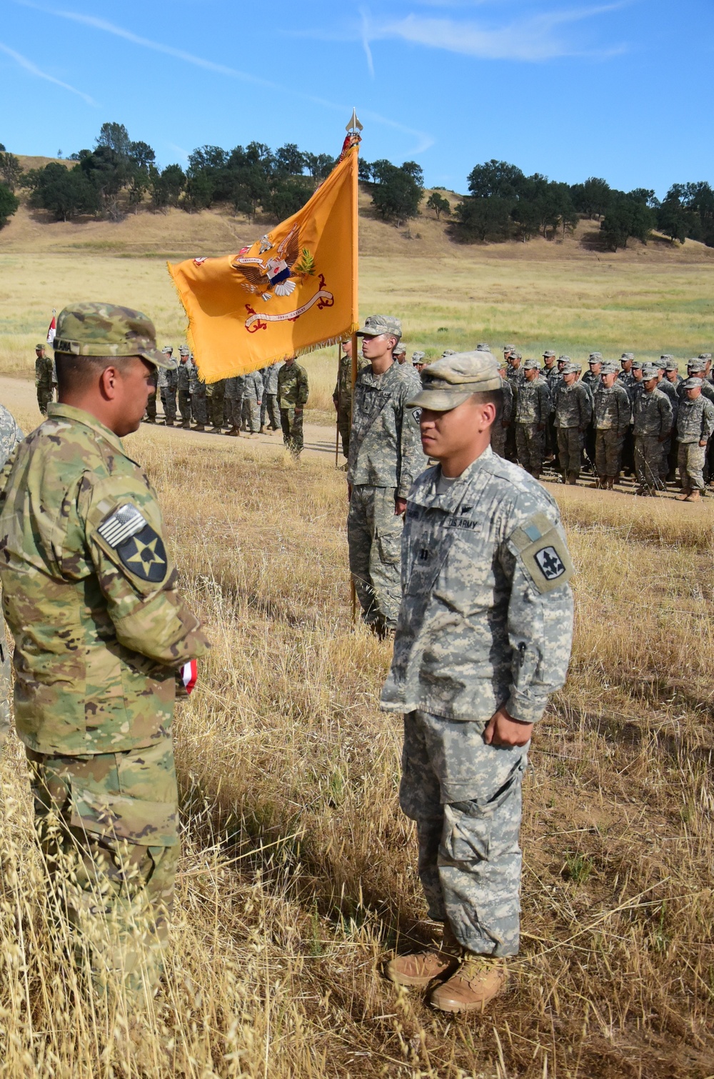 299th Cavalry Regiment inducts a fellow Soldier into Knighthood during XCTC 2016