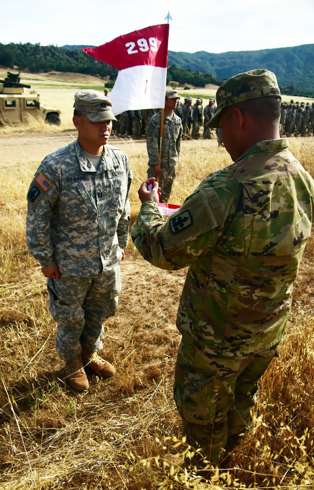 299th Cavalry Regiment inducts a fellow Soldier into Knighthood during XCTC 2016