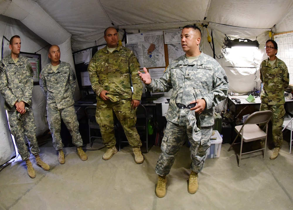 Maj. Gen Kenneth Hara visits 29th IBCT Soldiers during XCTC 2016