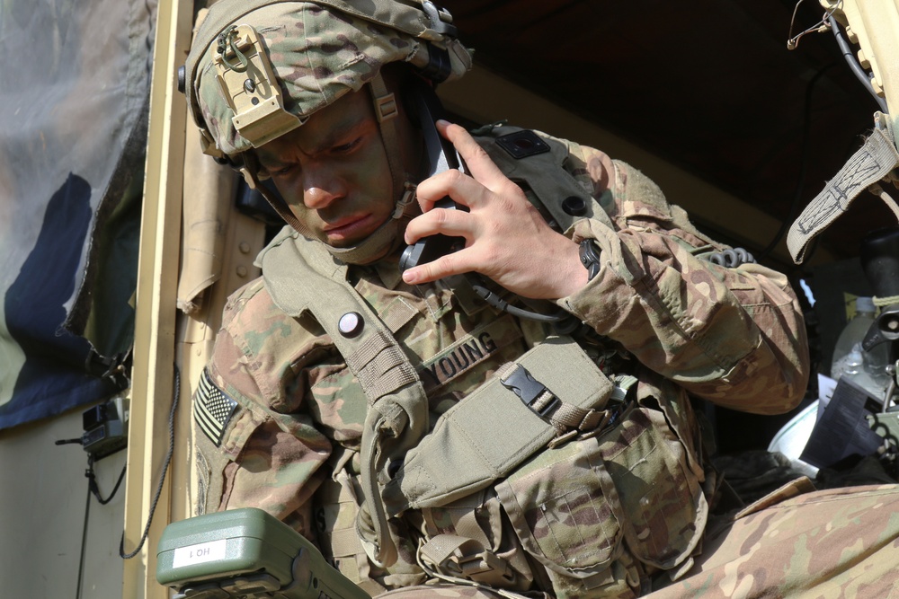 Paratrooper Uses Radio
