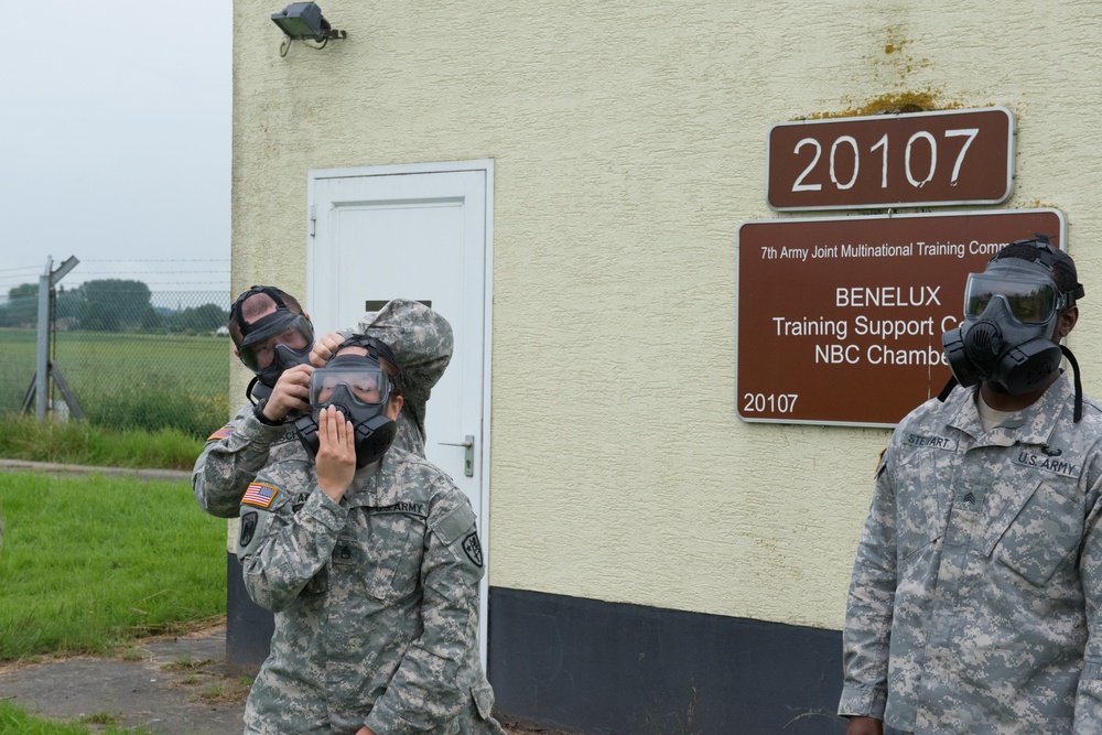 AFNORTH Bn First CBRN Training with M50 Mask