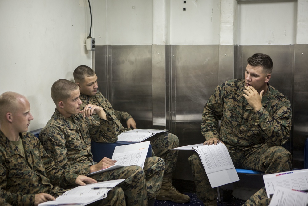 Lance Corporal Leadership and Ethics Seminar aboard the USS Oak Hill