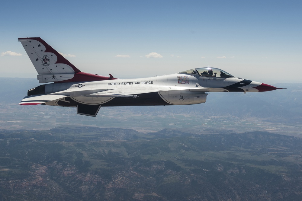 The Thunderbirds Return From Hill AFB Air Show