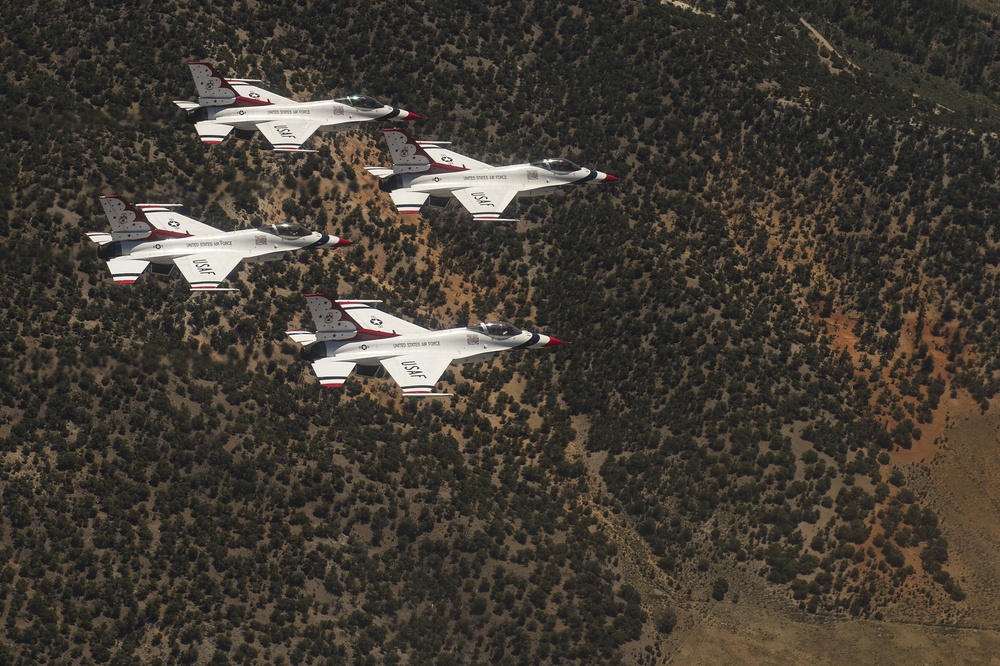 The Thunderbirds Return From Hill AFB Air Show