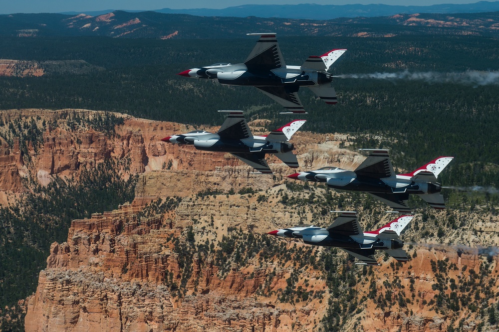 The Thunderbirds Return From Hill AFB Air Show
