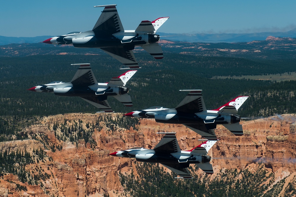 The Thunderbirds Return From Hill AFB Air Show