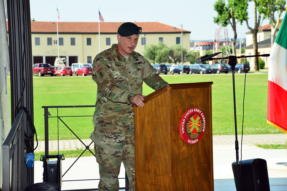 Change of Command Ceremony U.S. Army Garrison Italy Headquarters and Headquarters Company