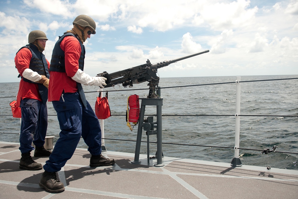 Coast Guard Cutter Manta Conducts Livefire Drills