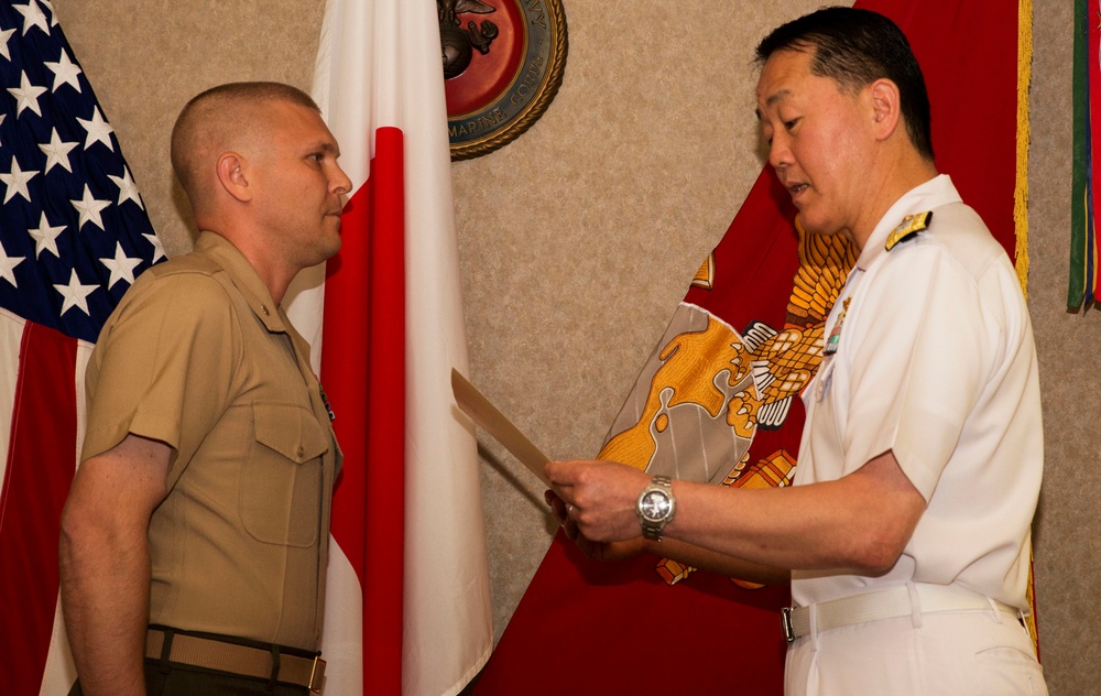 US Marine and Sailor receive letter of appreciation from JMSDF