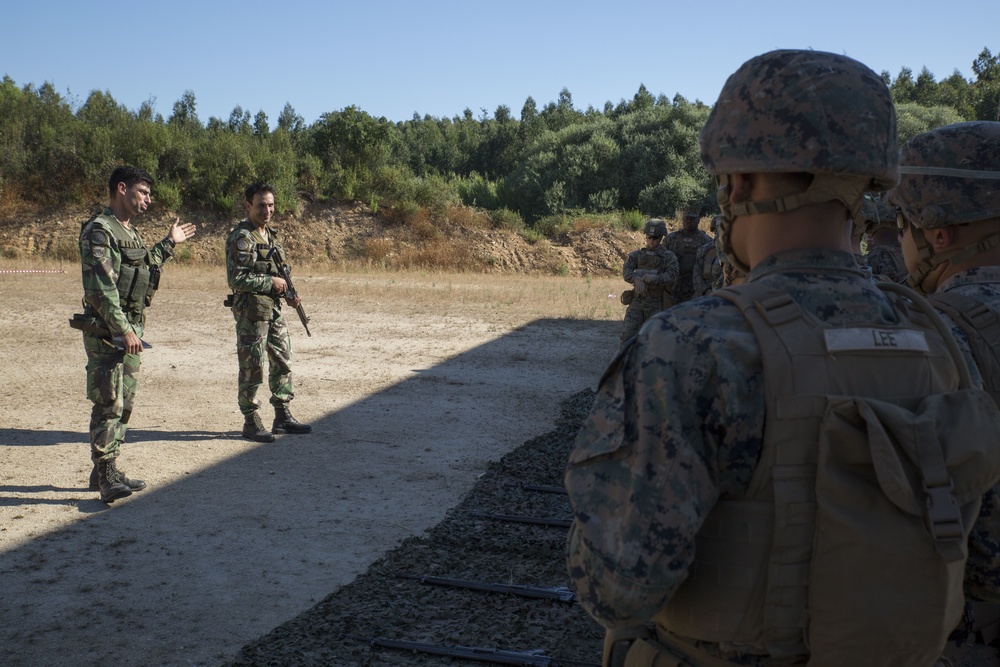 U.S. Marines, Portuguese exchange marksmanship skills during Exercise Orion 16