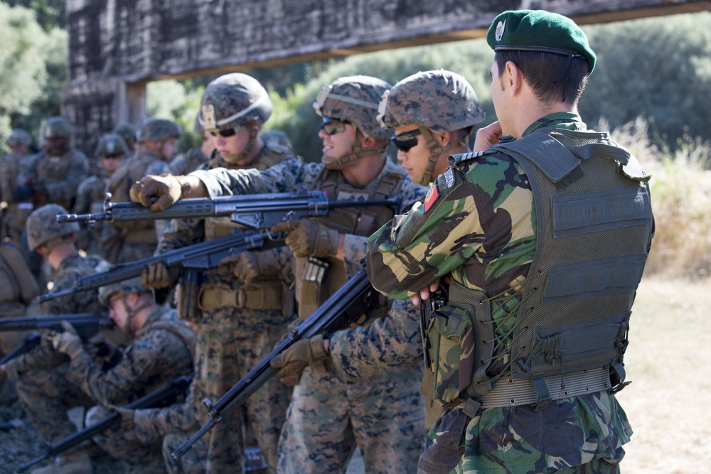 U.S. Marines, Portuguese exchange marksmanship skills during Exercise Orion 16