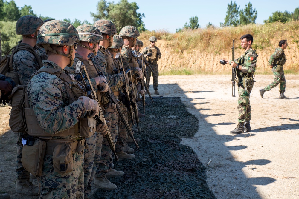 U.S. Marines, Portuguese exchange marksmanship skills during Exercise Orion 16