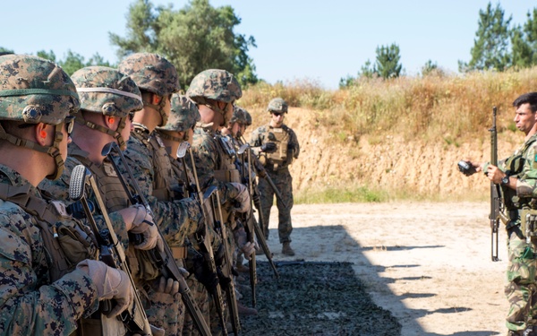 U.S. Marines, Portuguese exchange marksmanship skills during Exercise Orion 16