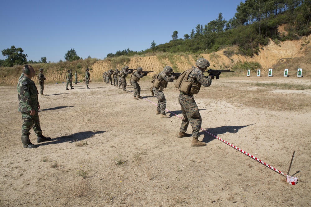 U.S. Marines, Portuguese exchange marksmanship skills during Exercise Orion 16