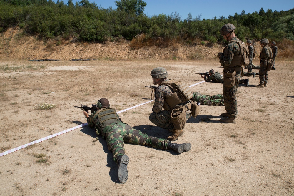 U.S. Marines, Portuguese exchange marksmanship skills during Exercise Orion 16