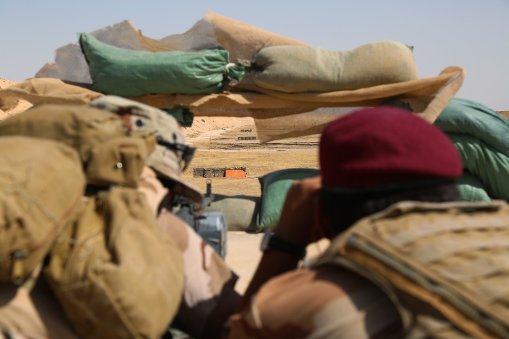 Coalition soldiers conduct sniper training