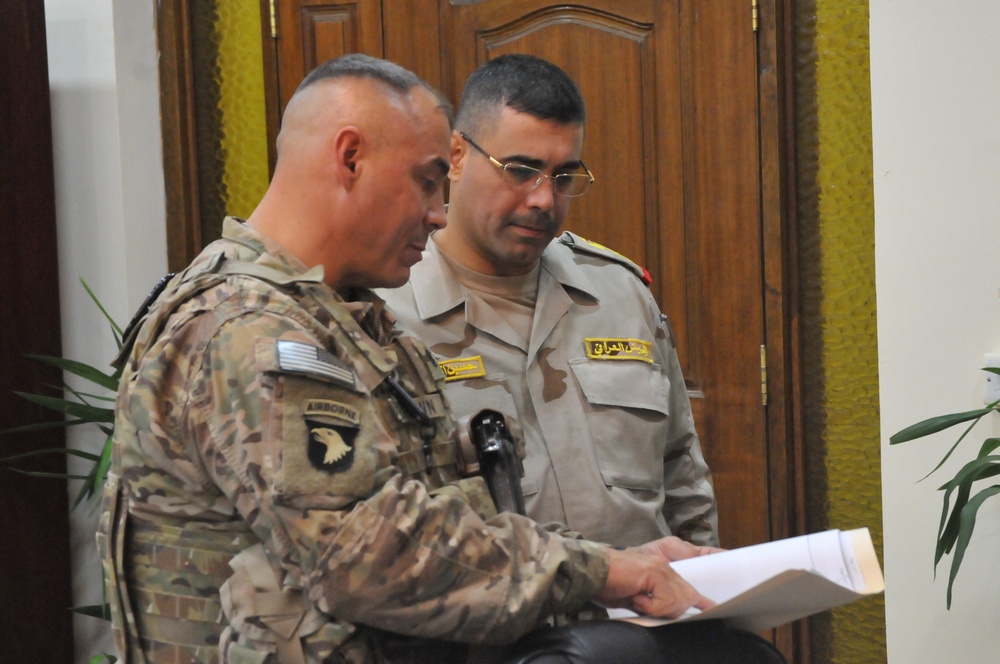 Task Force Strike meets with Iraqi leaders at Camp Taji