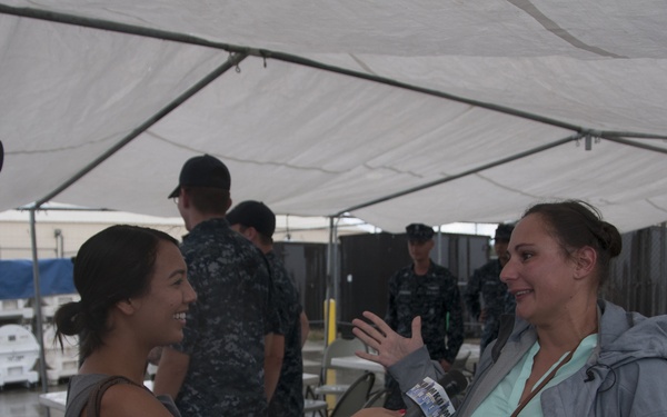 KUAM reporter interviews USS Topeka spouse
