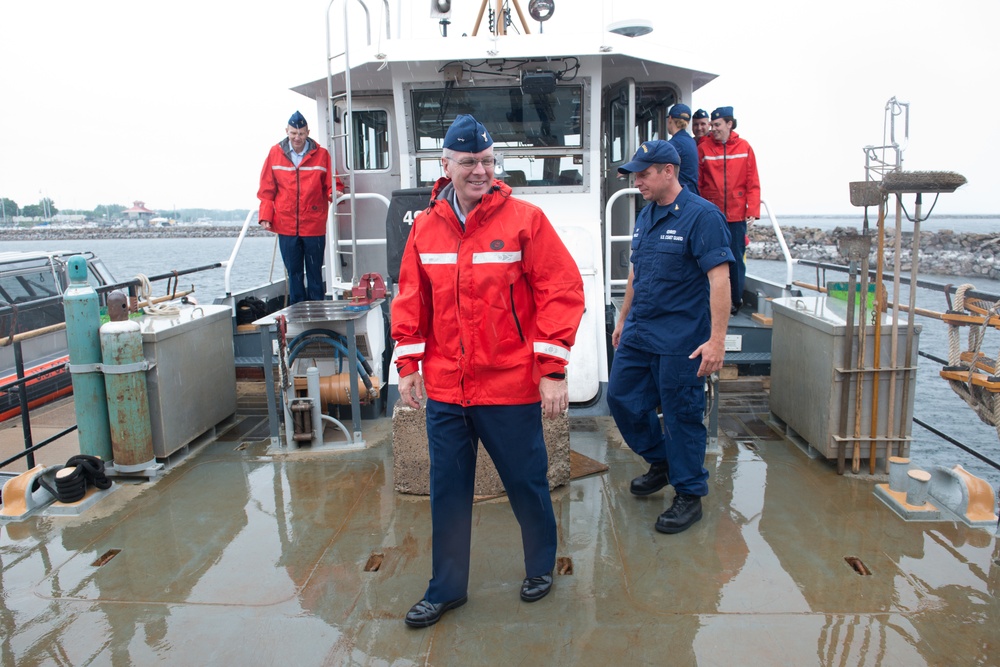 Rear Adm. Steven Poulin visits Coast Guard Station Burlington, VT